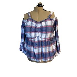 Ashley Stewart Plaid Top